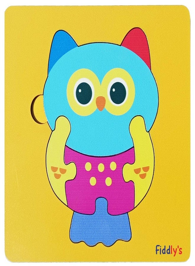 فيدلايز أحجيات خشبية ثلاثية الأبعاد لطيفة برسومات كرتونية للأطفال، أحجيات خشبية مزدوجة الطبقات مع طباعة أمامية وخلفية زاهية (عبوة من 4 حيوانات صغيرة + سفينة) - Image 4